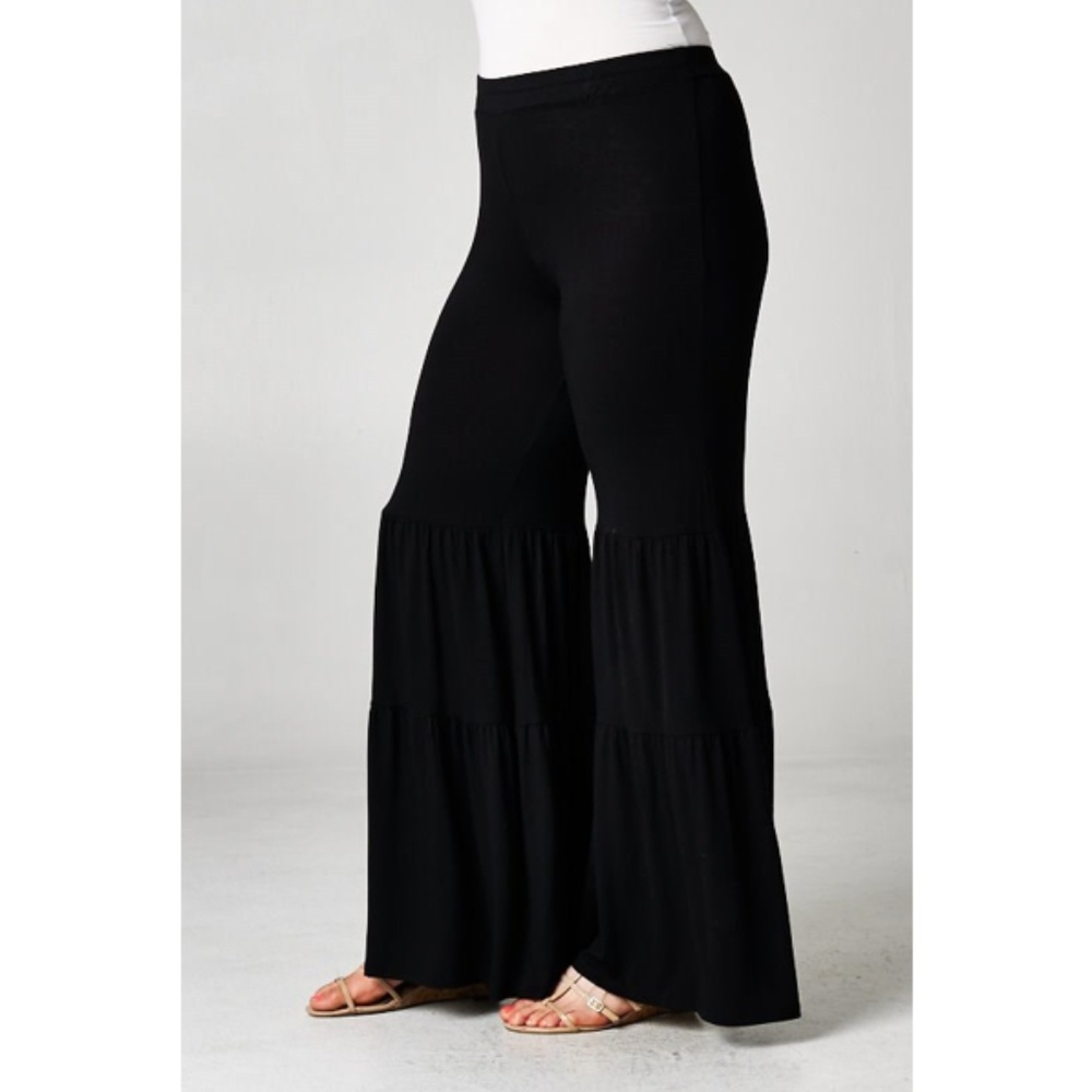 New! Ruffle Palazzo Pants Plus Size in 3 Colors
